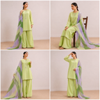 Lime Whisper Embroidered 3-PC Lawn Dress