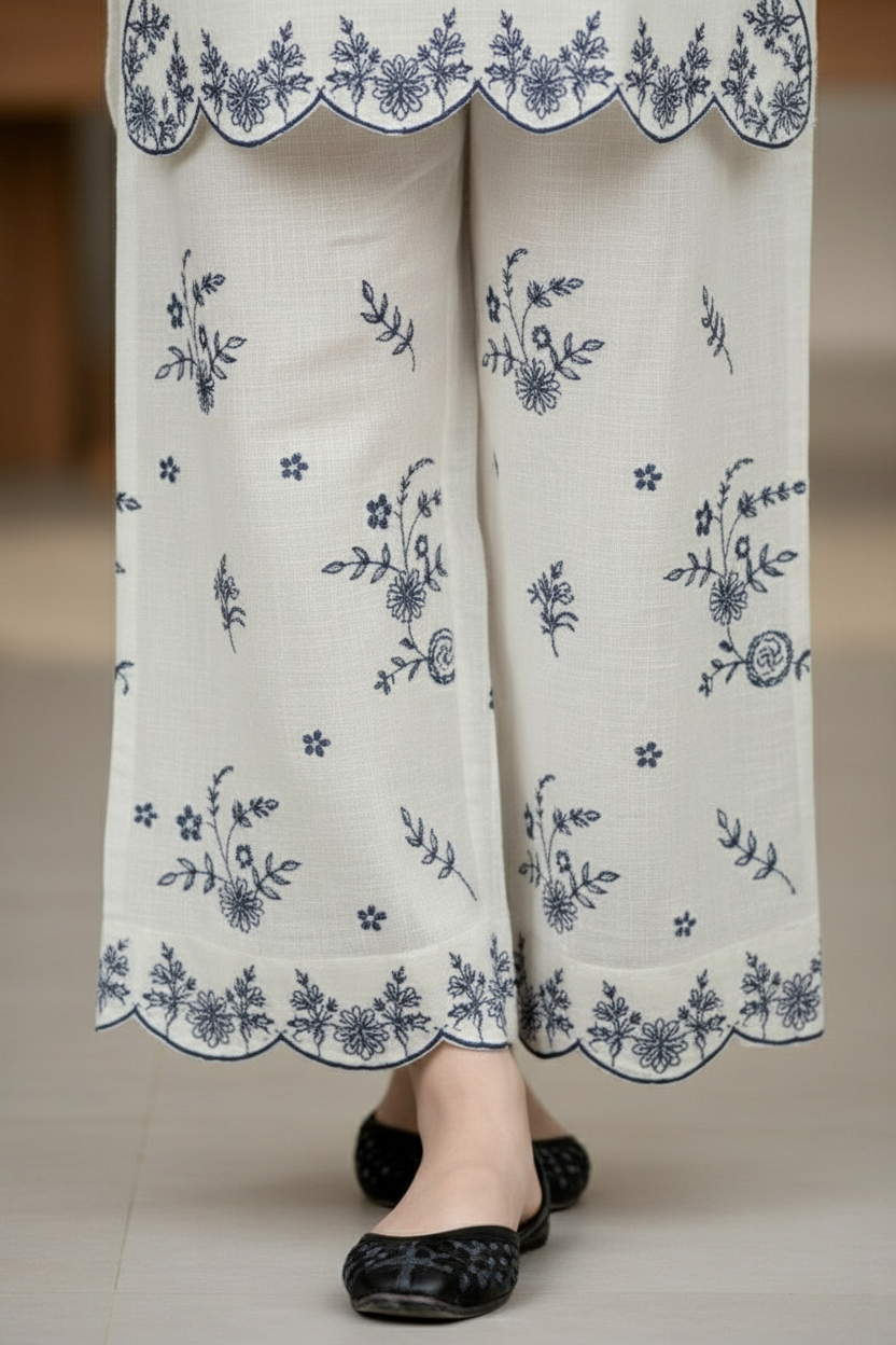 Blue moon- Embroidered2-PC Khaddar Dress