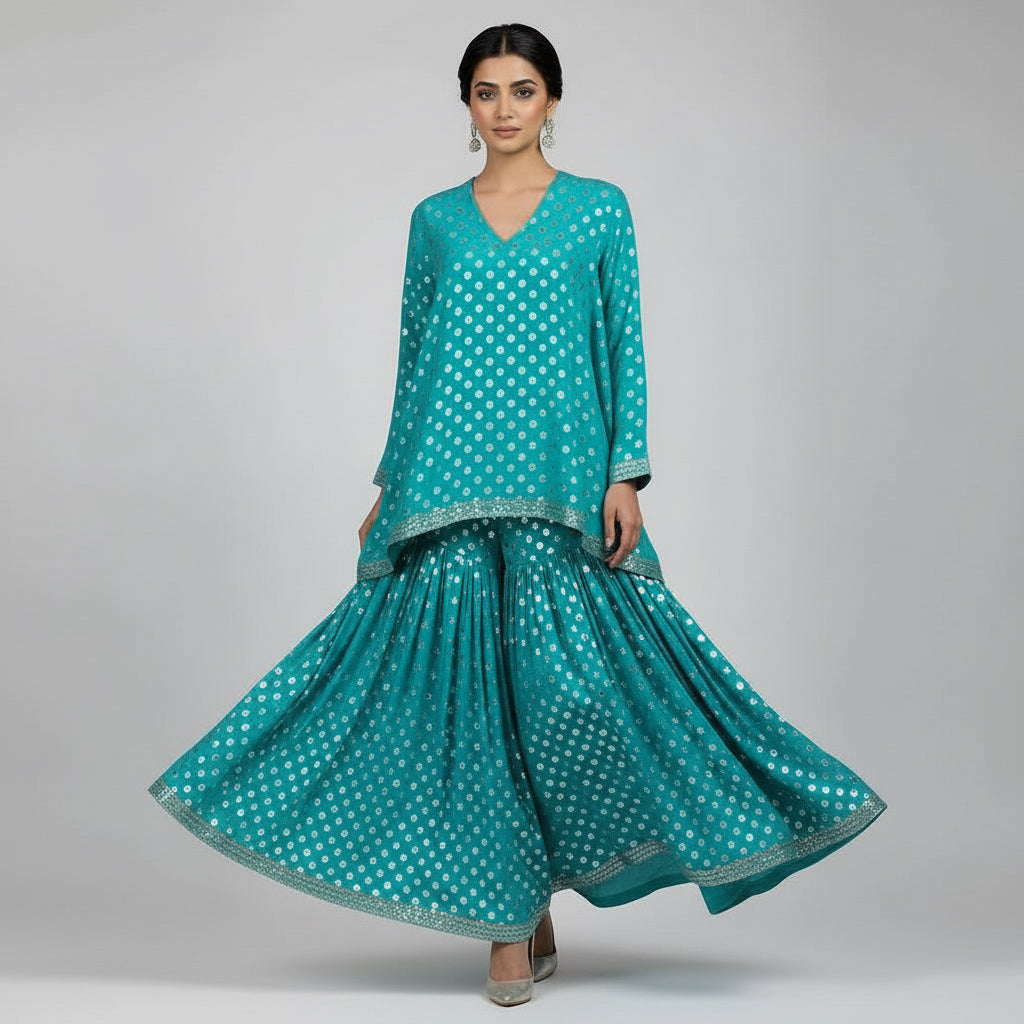 2 Pec Jacquard Lawn Suit Unstitched