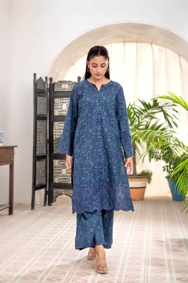 CLARET - Embroidered 2-PC Lawn Dress