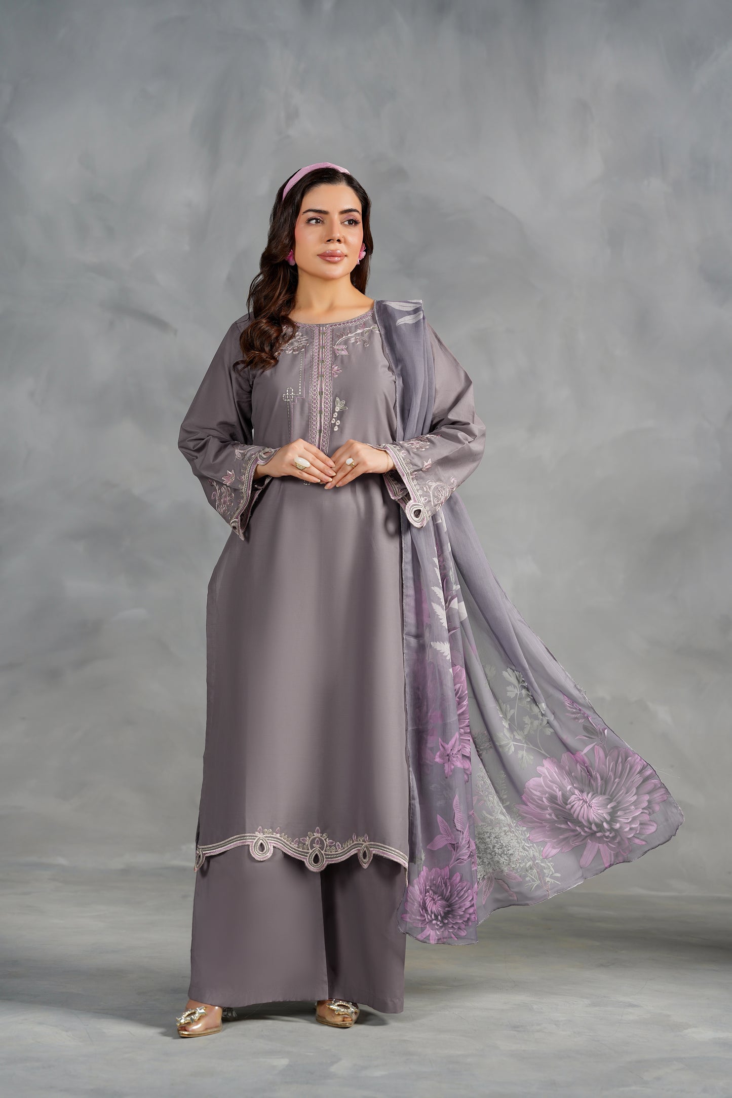 VIVA Embroidered 3-PC Lawn Dress