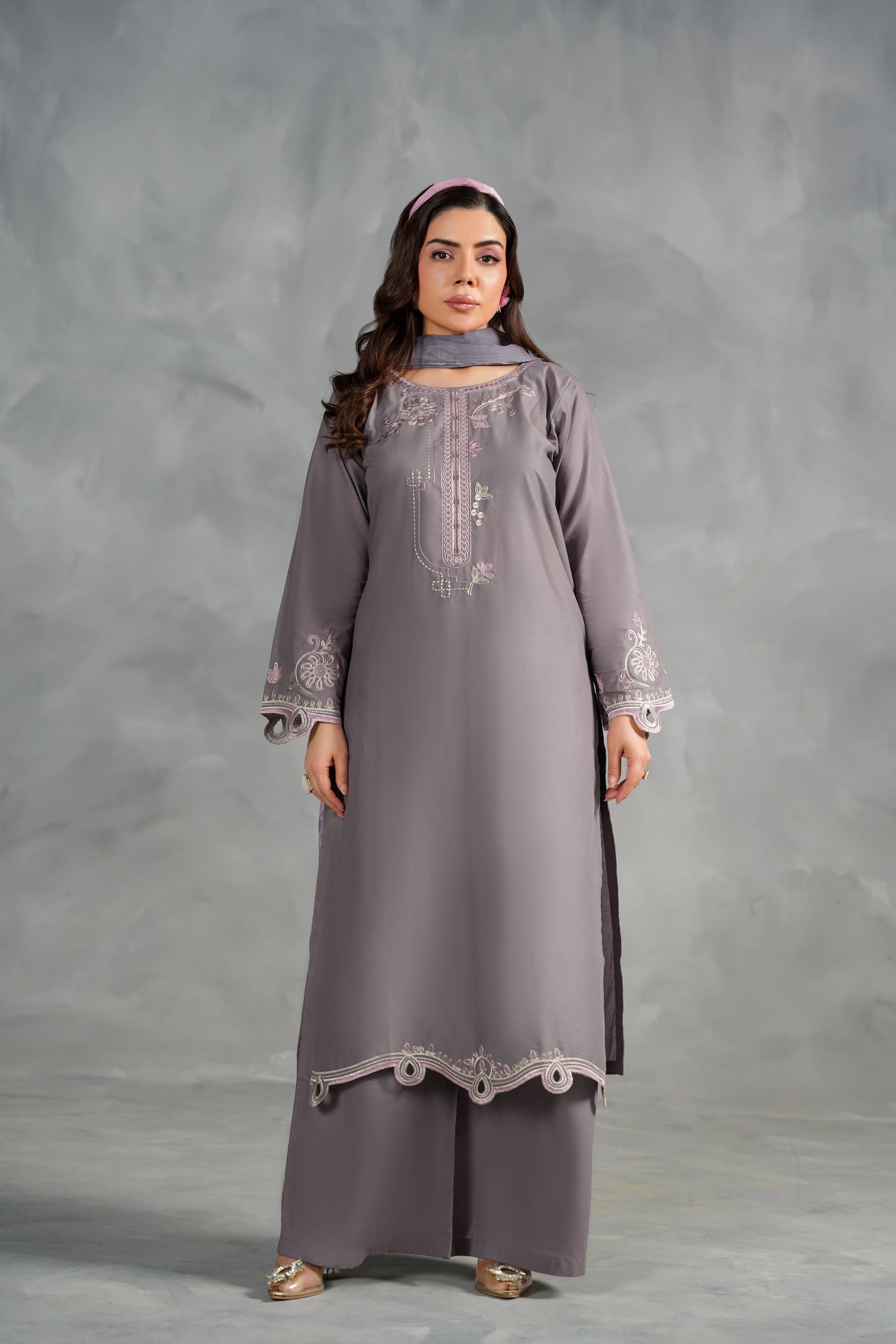 VIVA Embroidered 3-PC Lawn Dress