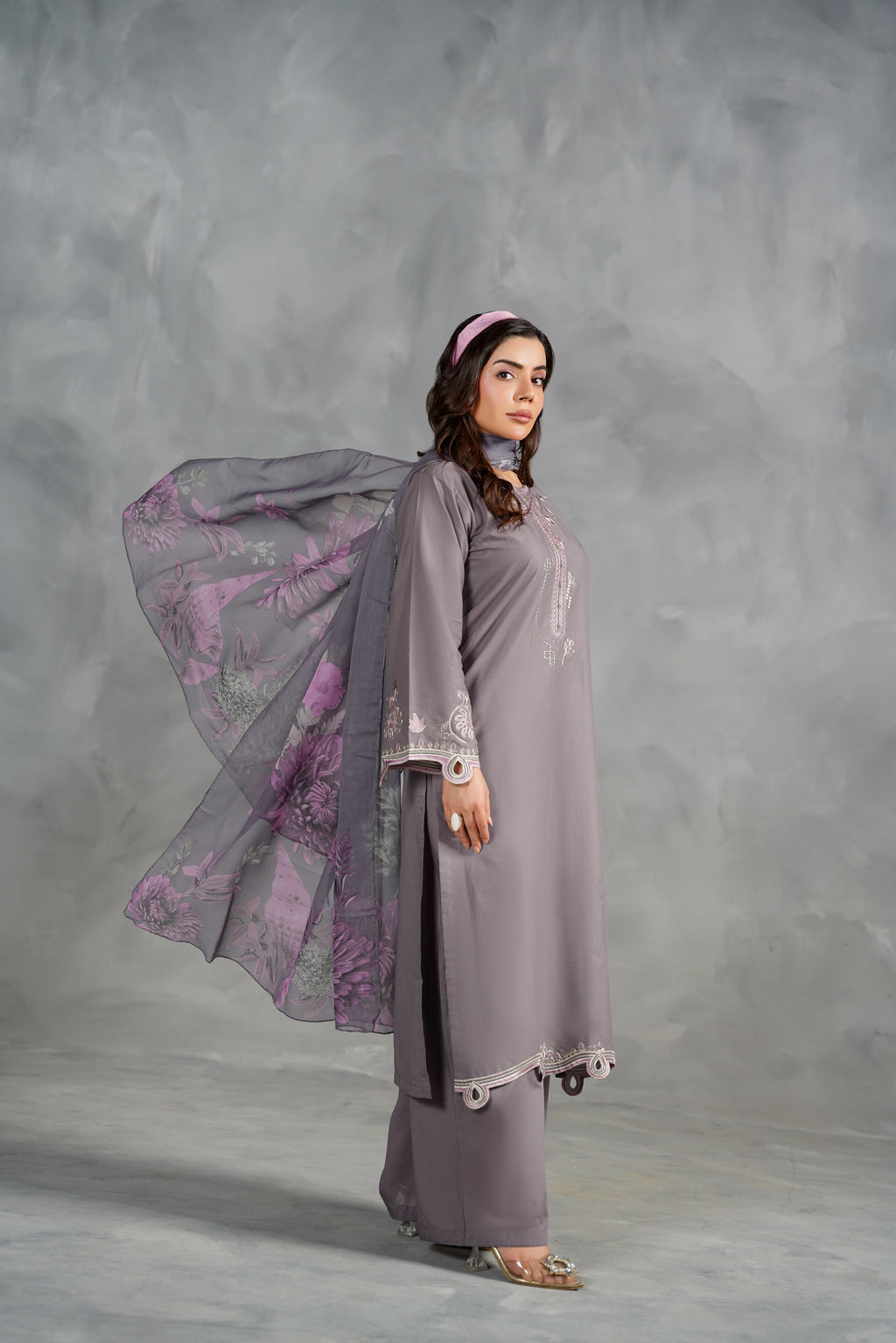 VIVA Embroidered 3-PC Lawn Dress