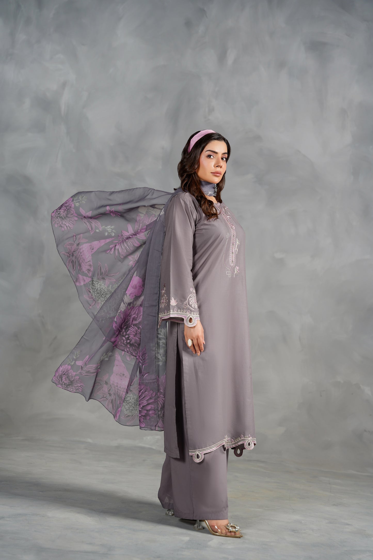 VIVA Embroidered 3-PC Lawn Dress