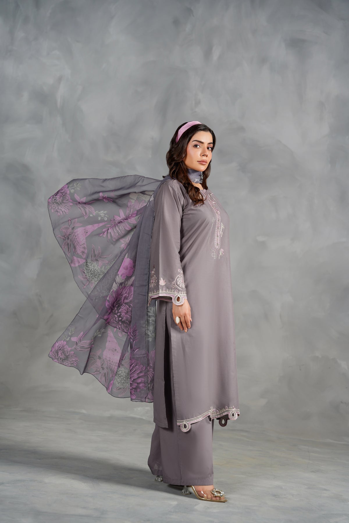VIVA Embroidered 3-PC Lawn Dress