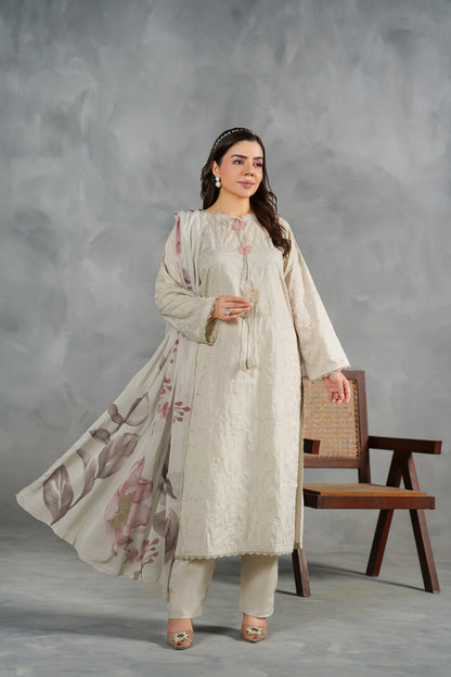 AVELINE Embroidered 3-PC Lawn Dress