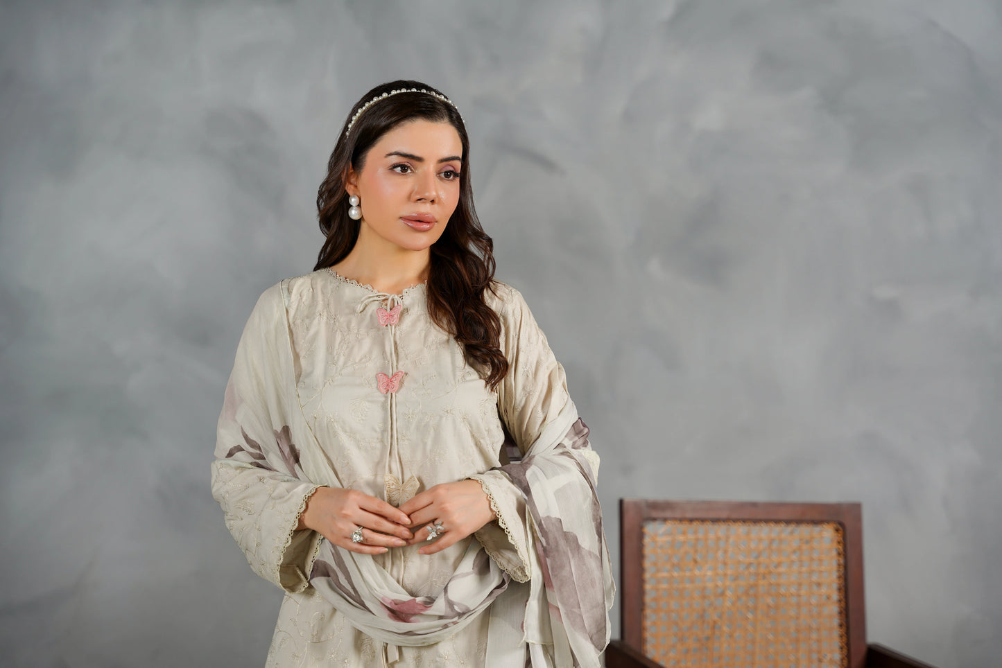 AVELINE Embroidered 3-PC Lawn Dress