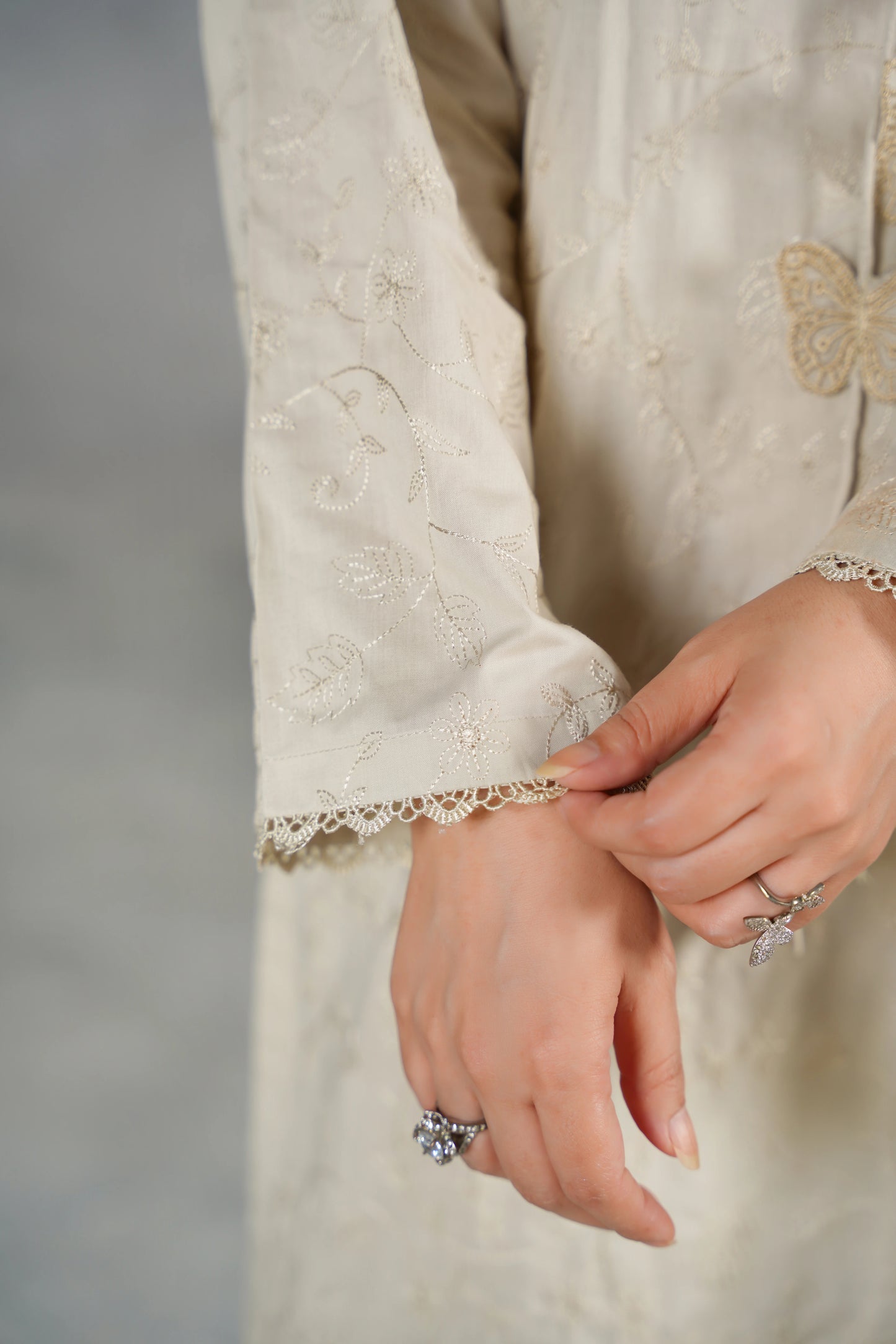 AVELINE Embroidered 3-PC Lawn Dress