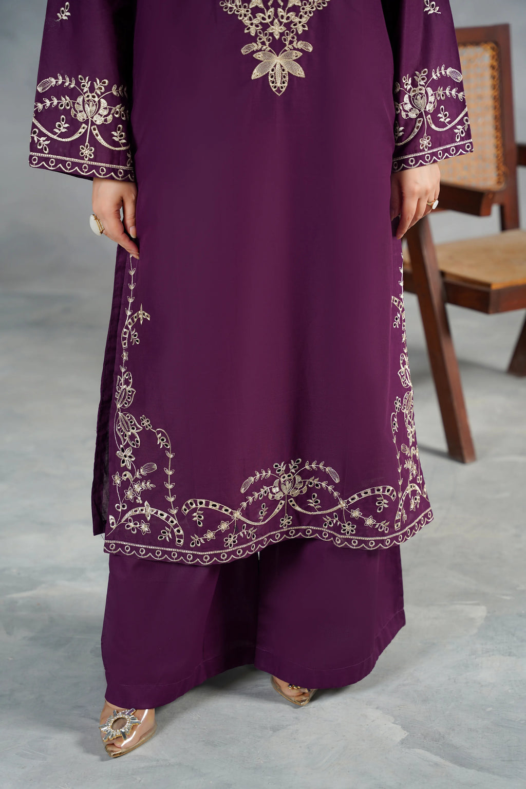 MONARCH Embroidered 3-PC Lawn Dress