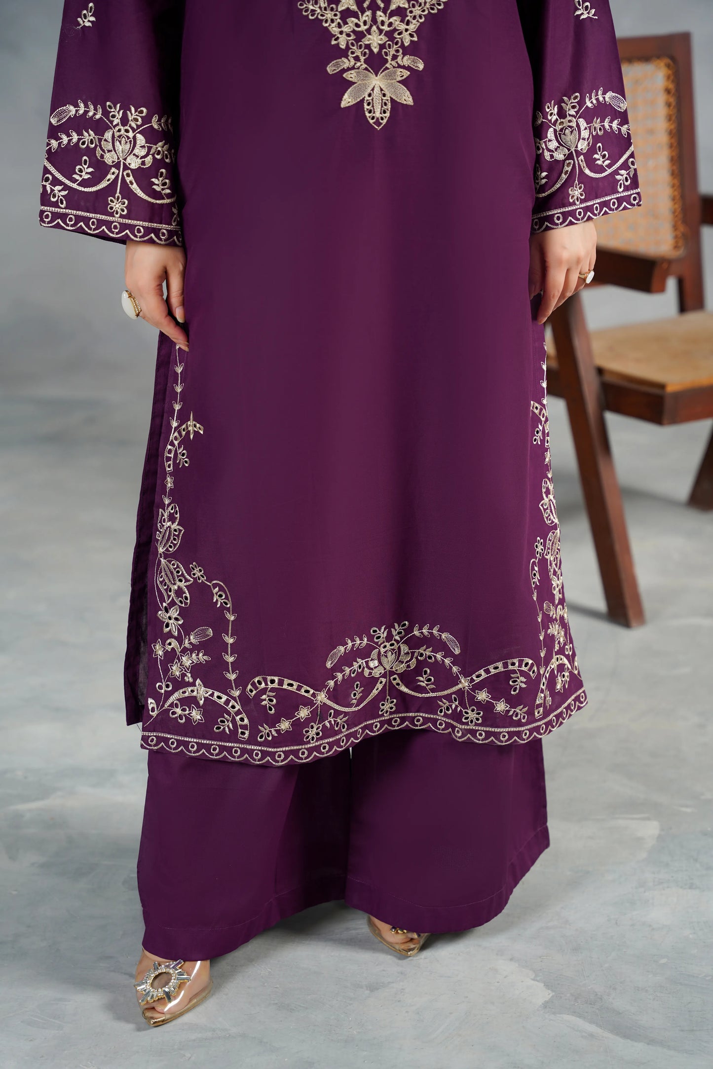 MONARCH Embroidered 3-PC Lawn Dress