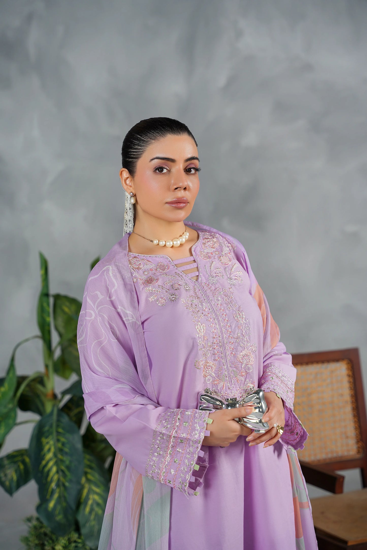 LAVENDER MIST Embroidered 3-PC Lawn Dress