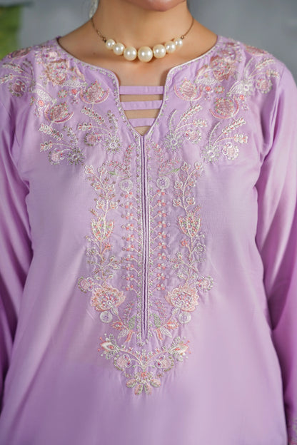 LAVENDER MIST Embroidered 3-PC Lawn Dress