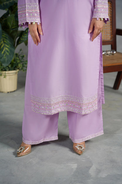 LAVENDER MIST Embroidered 3-PC Lawn Dress