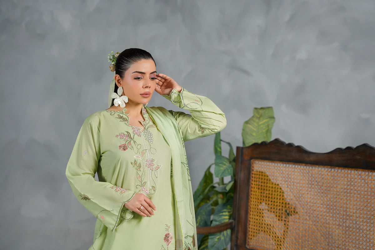 SPRING Embroidered 3-PC Lawn Dress