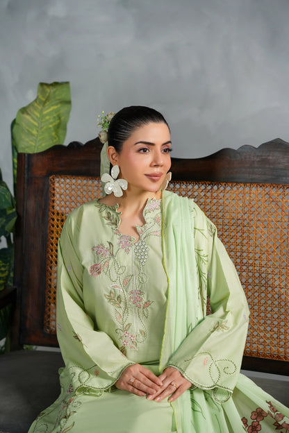 SPRING Embroidered 3-PC Lawn Dress