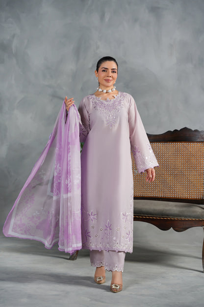 ELYSIA Embroidered 3-PC Lawn Dress