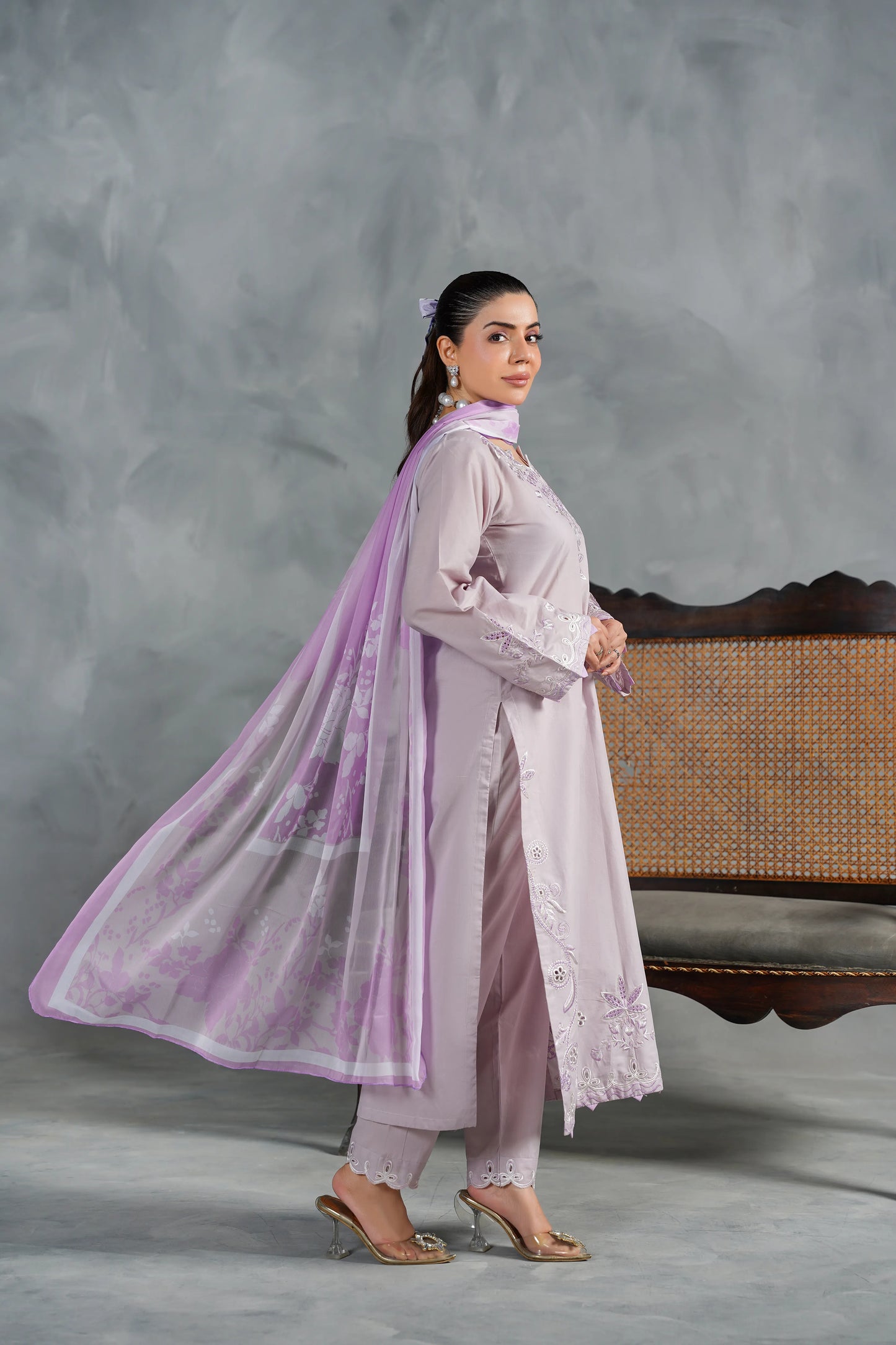 ELYSIA Embroidered 3-PC Lawn Dress