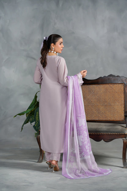 ELYSIA Embroidered 3-PC Lawn Dress