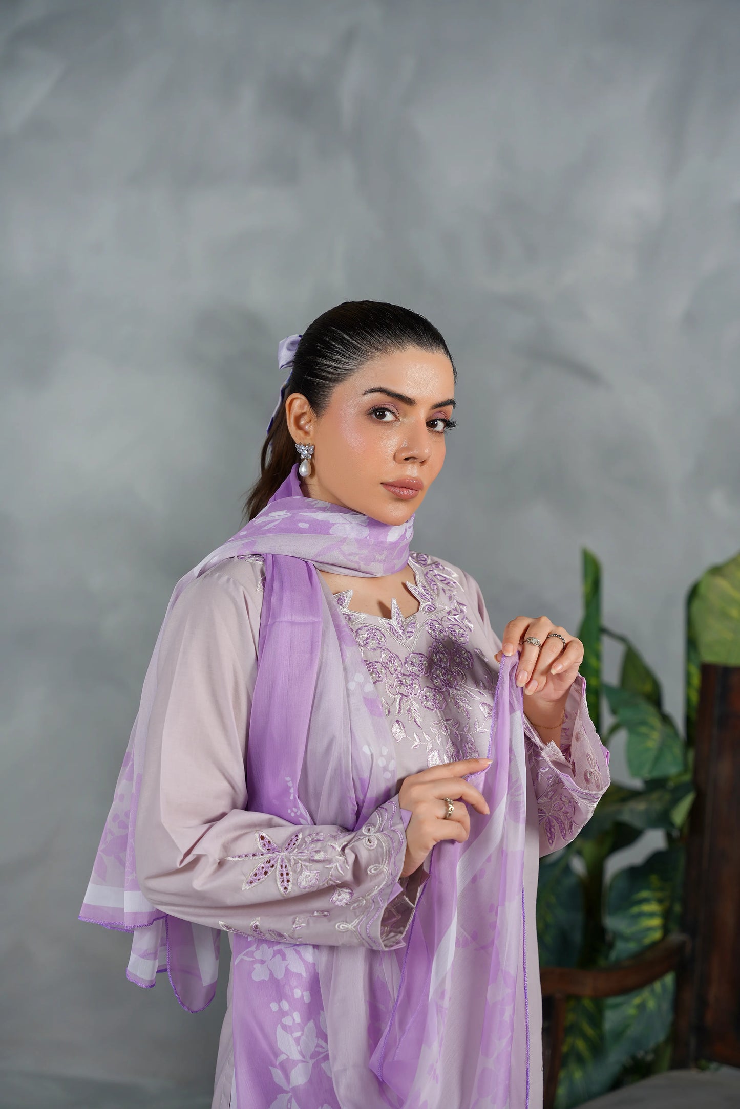 ELYSIA Embroidered 3-PC Lawn Dress