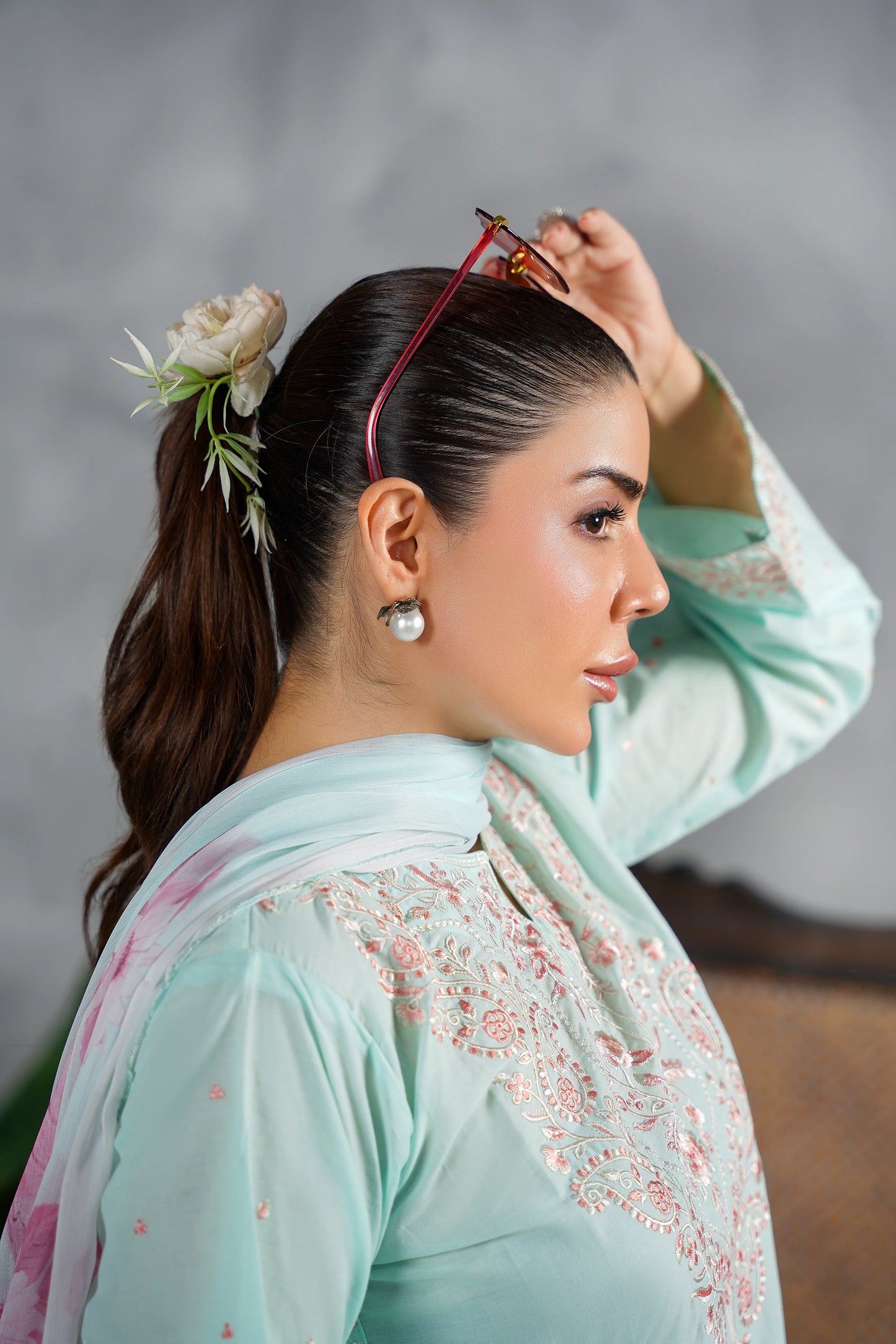 ZELINA Embroidered 3-PC Lawn Dress