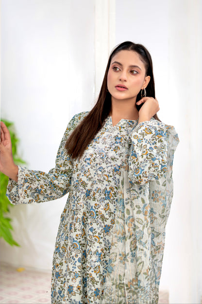 CITRINE - Embroidered 3-PC Farshi Shalwar Lawn Dress
