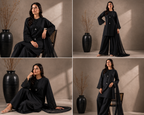 Midnight Noir Embroidered 3-PC Lawn Dress
