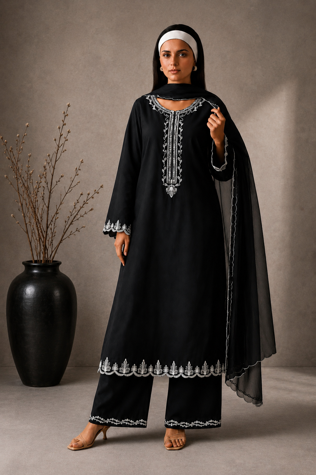 Eclipse Grace Embroidered 3-PC Lawn Dress
