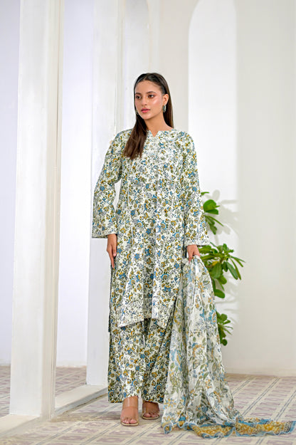 CITRINE - Embroidered 3-PC Farshi Shalwar Lawn Dress