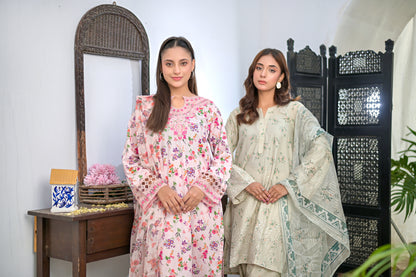 ROSE BLEND - Embroidered 3-PC Lawn Dress