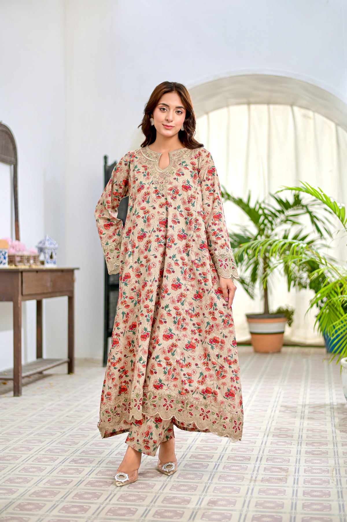 ROSY DUSK - Embroidered 2-PC Lawn Dress