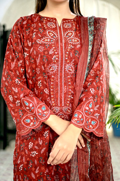 SAIBAH - Embroidered 3-PC Lawn Dress